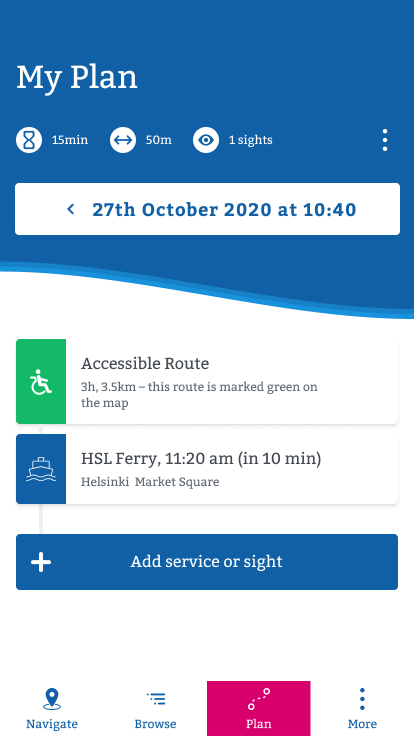 Ready-made route templates help you plan your visit